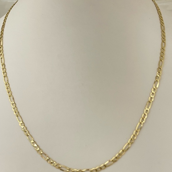 Solid 14k Gold Figaro Necklace - Picture 4 of 8
